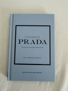 Prada Hardcover Fashion Book - Light Blue with Black Accents LITTLE BOOK